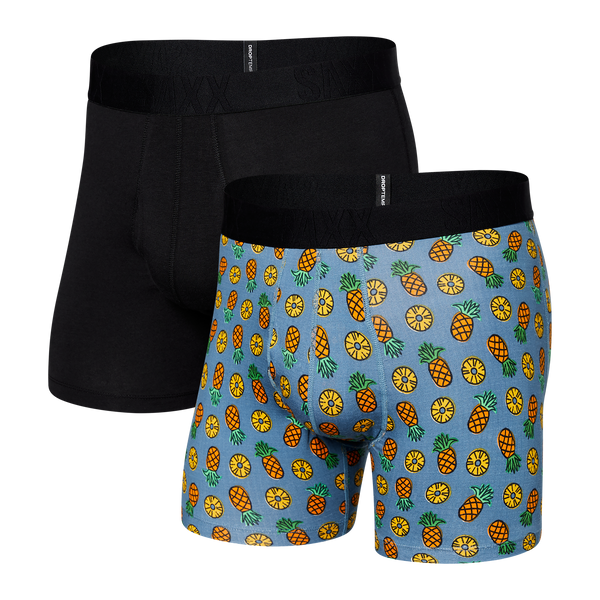 Back of DropTemp Cooling Cotton Boxer Brief 2-Pack in Pina Whole Lotta/Black