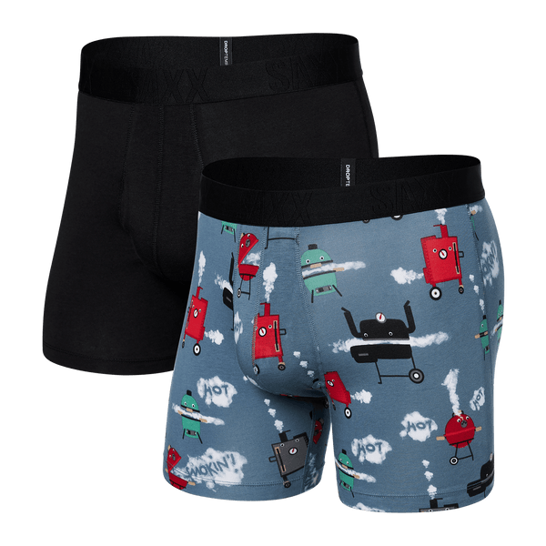 Front of DropTemp Cooling Cotton 2-Pack Boxer Brief in Smokin