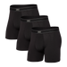 Front of Daytripper Boxer Brief Fly 3 Pack in Black