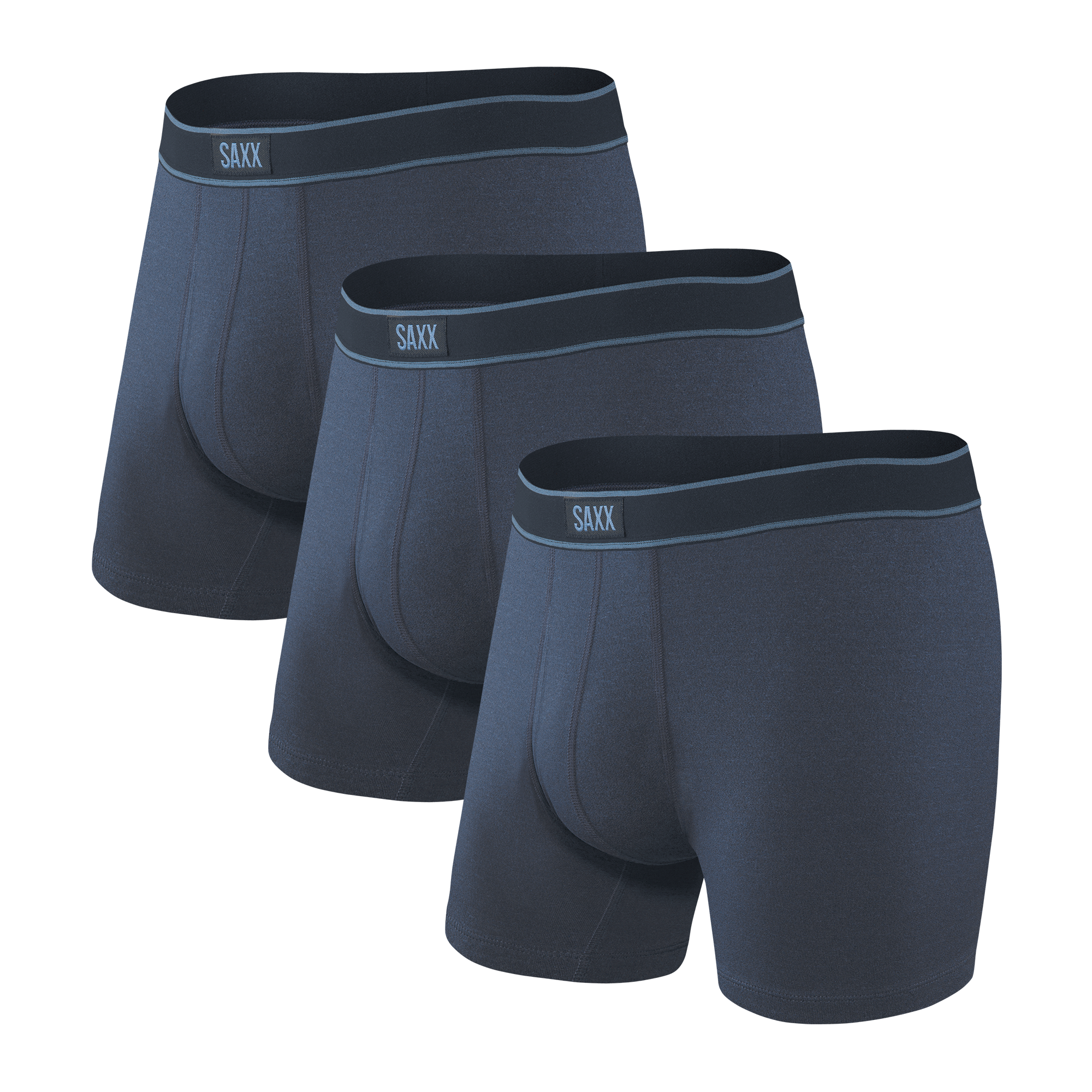 Front of Daytripper Boxer Brief Fly 3 Pack in Navy Heather