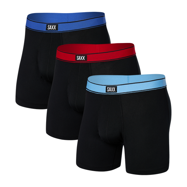 Front of Daytripper Boxer Brief Fly 3-Pack in Silver Lake/Cherry/Sport Blue Waistband