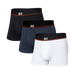 Back of Non-Stop Stretch Cotton Trunk 3-Pack in Black/Deep Navy/White