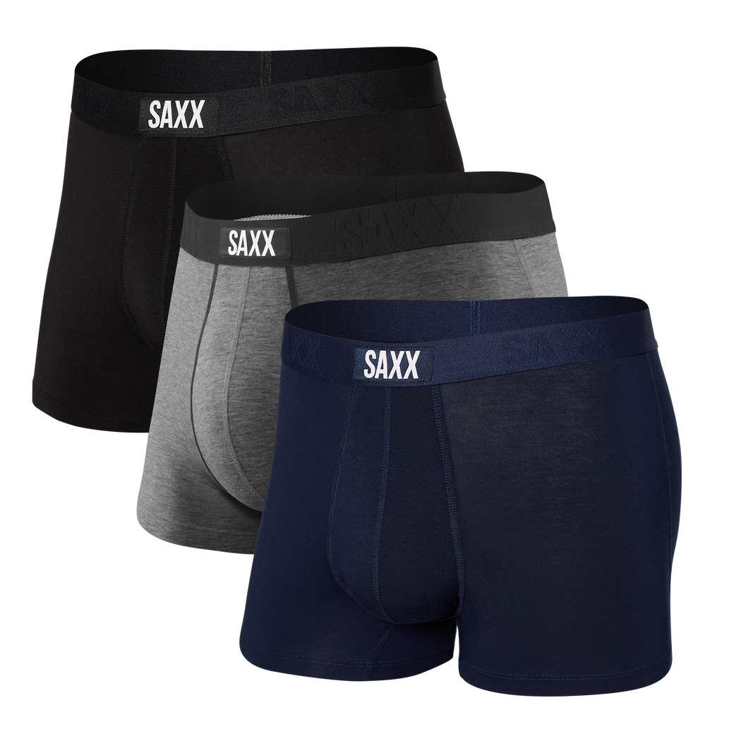 Vibe 3-Pack Trunk - Black/Grey/Navy | – SAXX Underwear