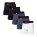 Back of Non-Stop Stretch Cotton Boxer Brief 5-Pack in Black/Deep Navy/White