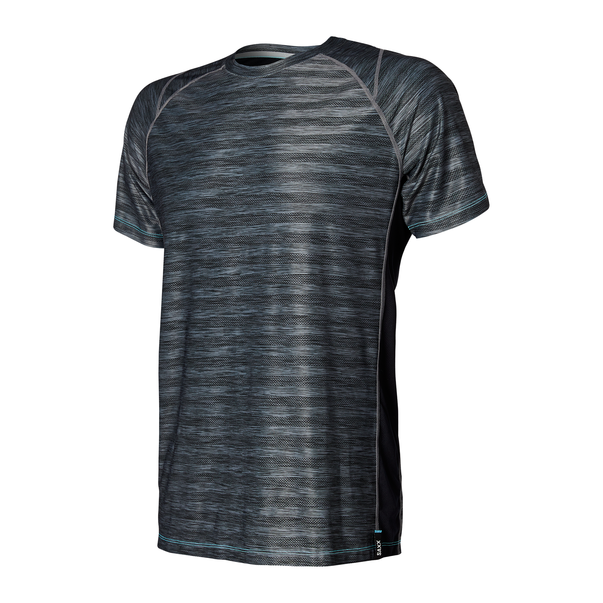 Front of DropTemp Cooling Mesh Short Sleeve in Black Heather