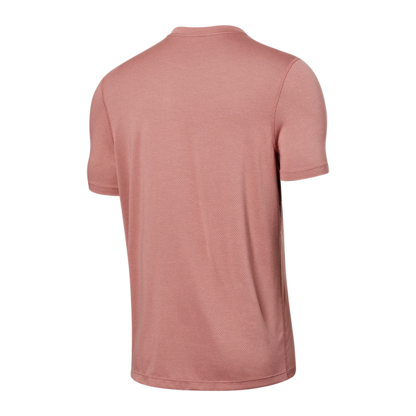 Back of All Day Aerator Tee in Burnt Coral Heather