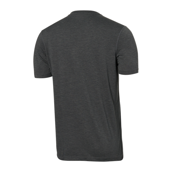 Back of All Day Aerator Tee in Faded Black Heather