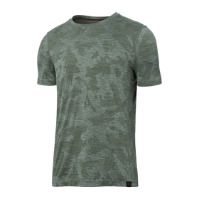 Front of All Day Aerator Short Sleeve Crew in Tar Green Camo