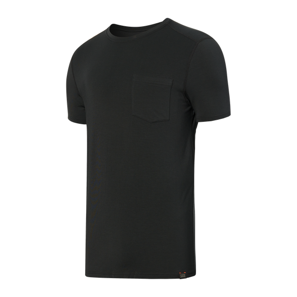 Front of Sleepwalker Short Sleeve Pocket Tee in Black