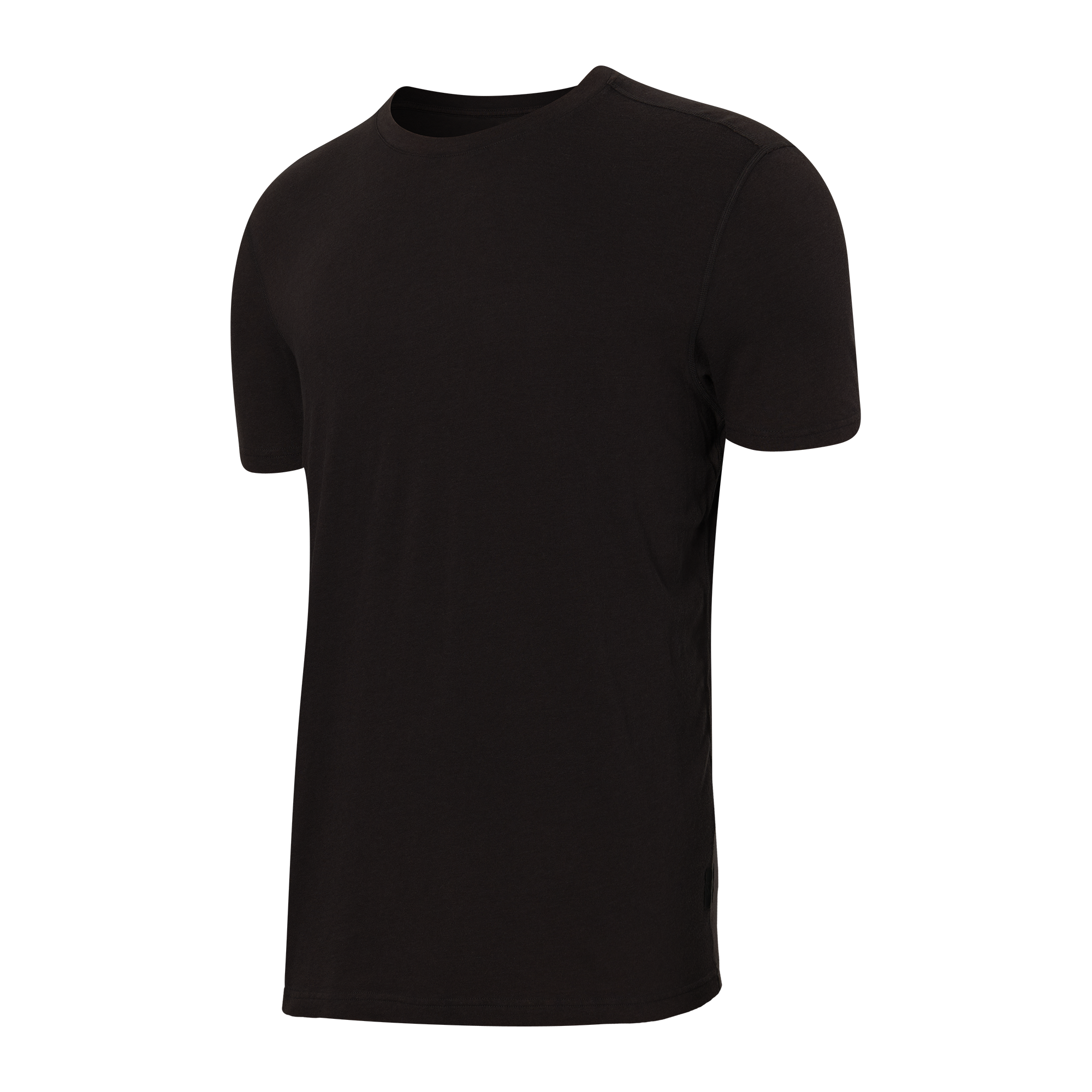 Front of 3Six Five Lounge Short Sleeve Crew in Black