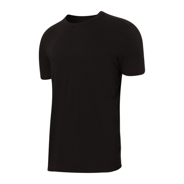 Front of 3Six Five Lounge Short Sleeve Crew in Black