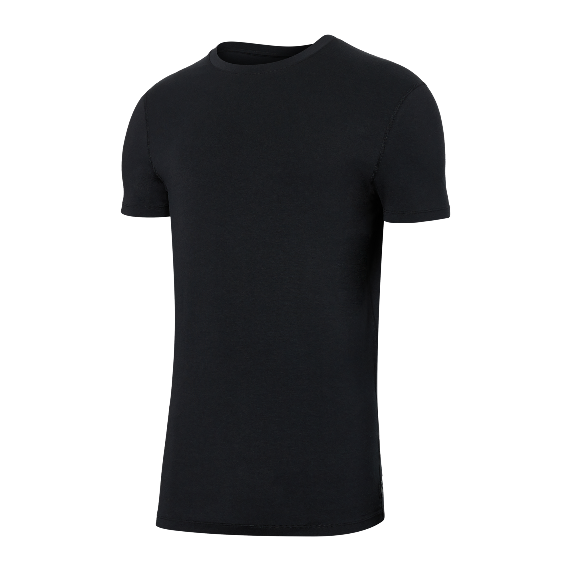 Front of Droptemp Cooling Cotton Crew in Black