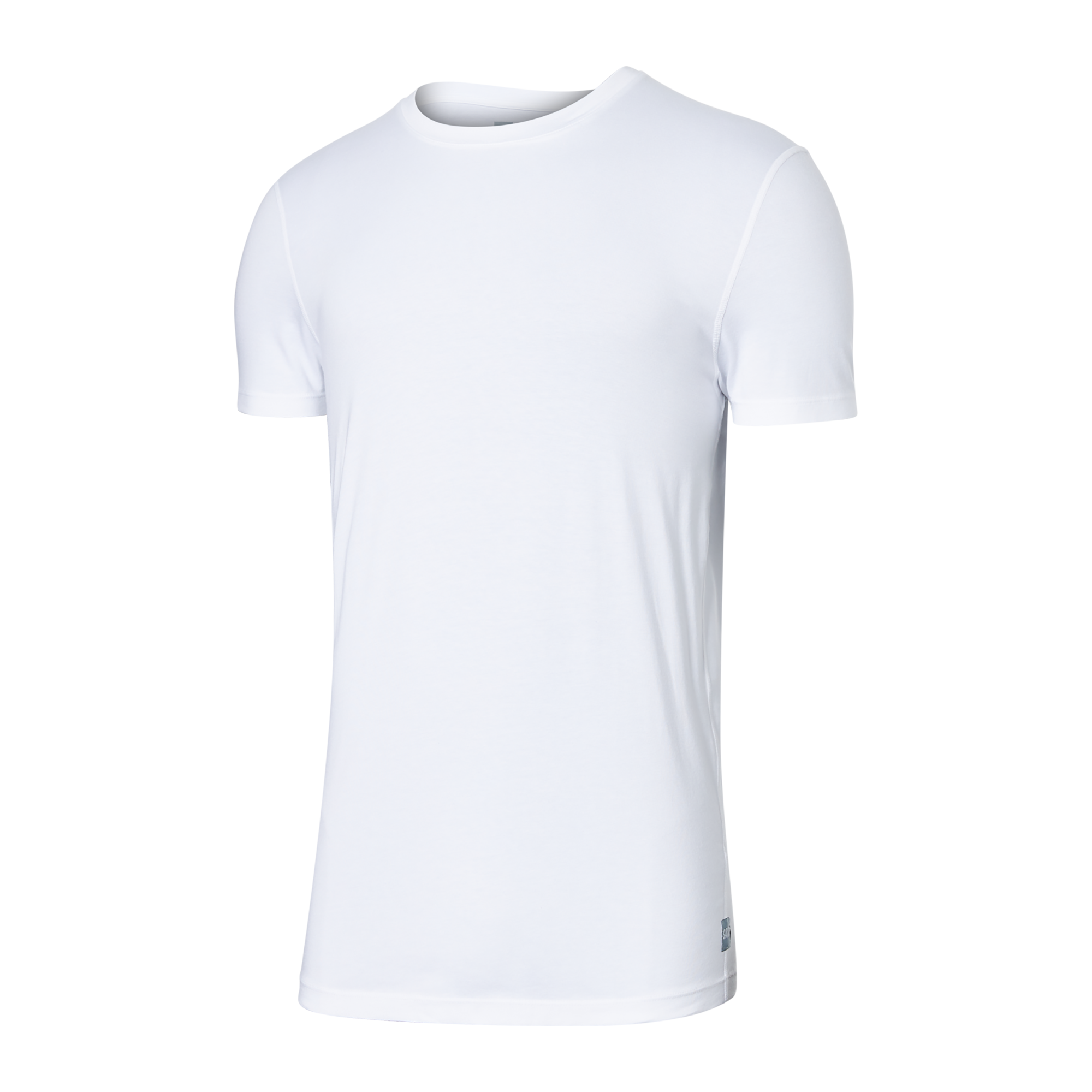Front of Droptemp Cooling Cotton Crew in White