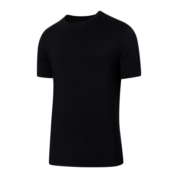 Front of 22nd Century Silk Short Sleeve Crew in Black