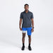 Front - Model wearing Go To Town 2N1 Short 9" in Sport Blue with liner