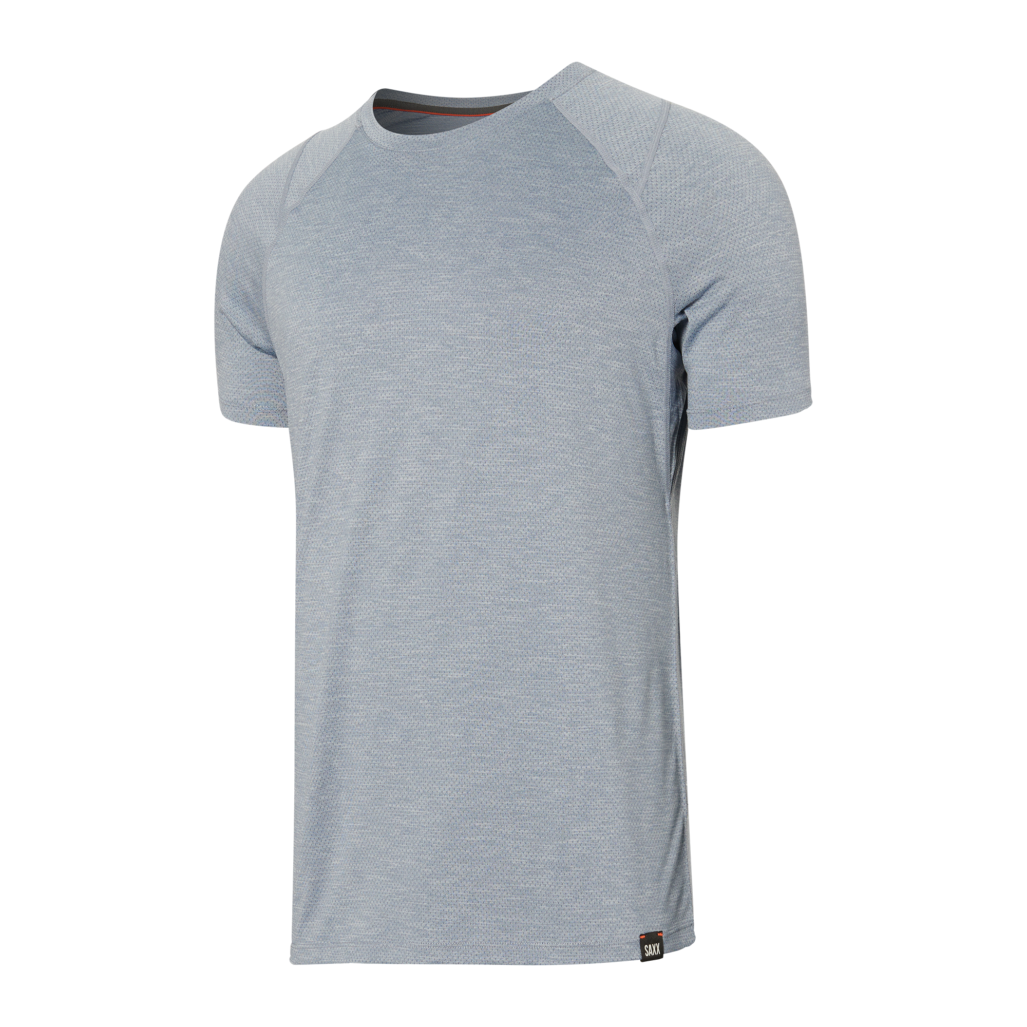 Front of Aerator Short Sleeve Tee in Blue Fog Heather