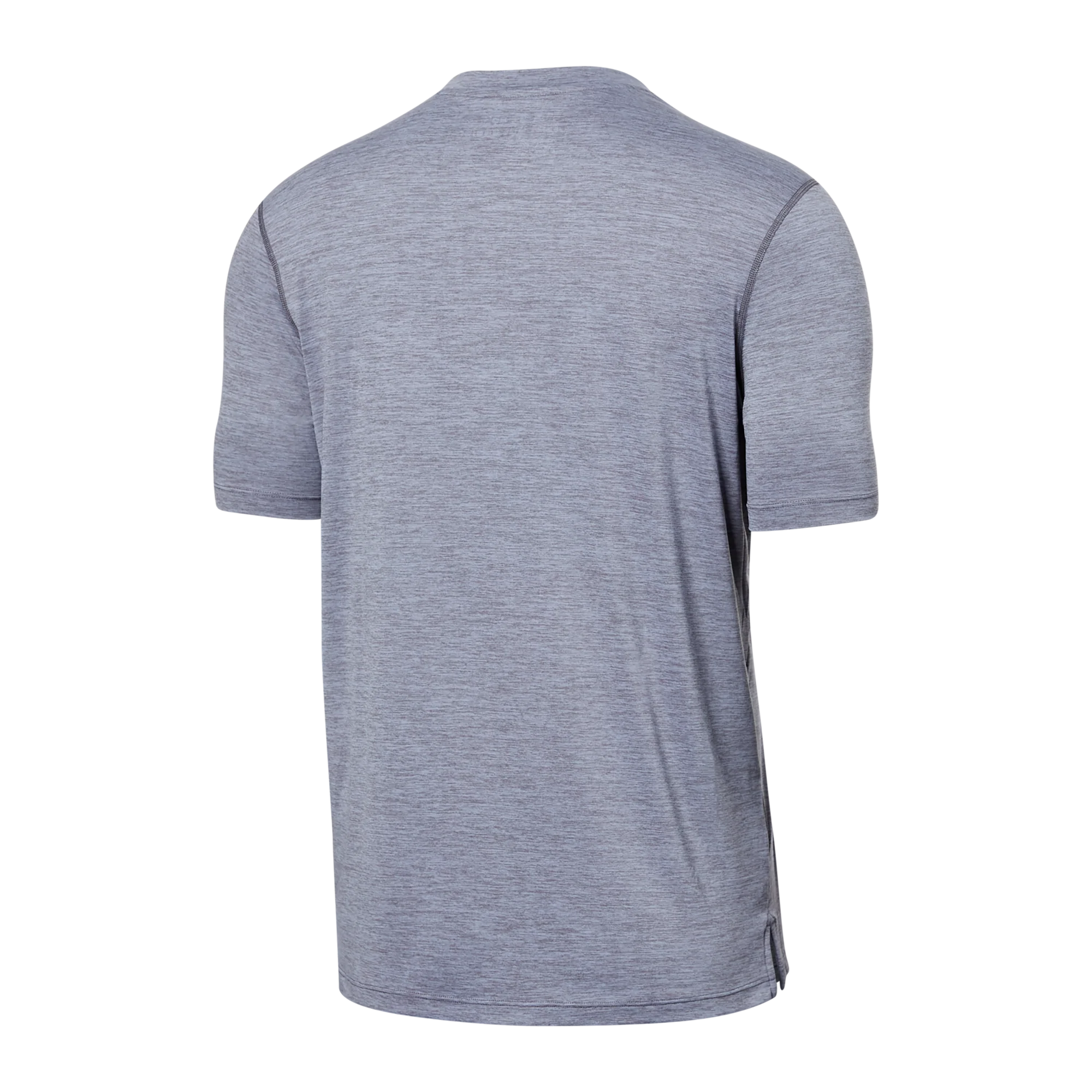 Back of Droptemp All Day Cooling Short Sleeve Pocket Tee in Shark Heather