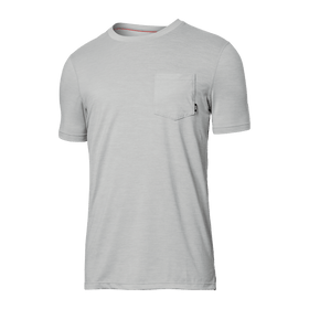 Front of DropTemp All Day Cooling Short Sleeve Tee in Vapor Grey Heather