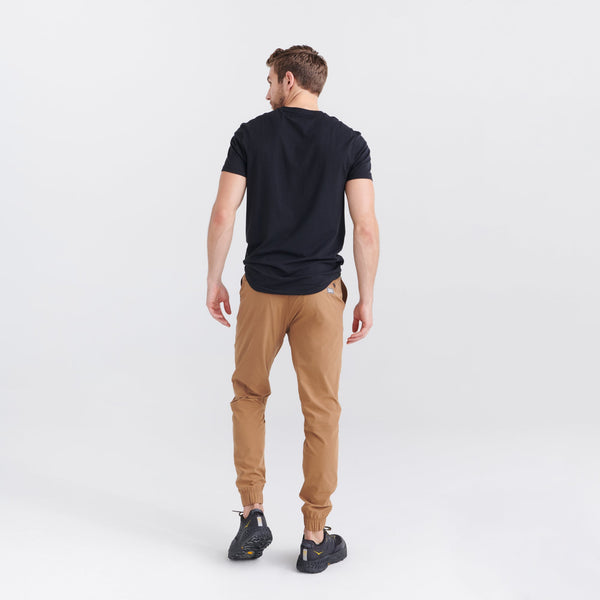 Back - Model wearing Go To Town Pant in Toasted Coconut