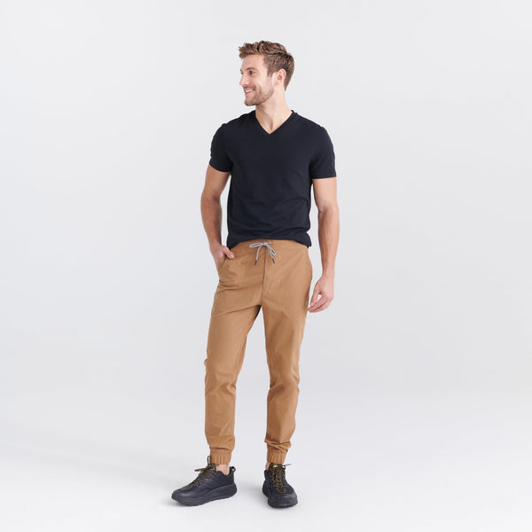 Front - Model wearing Go To Town Pant in Toasted Coconut
