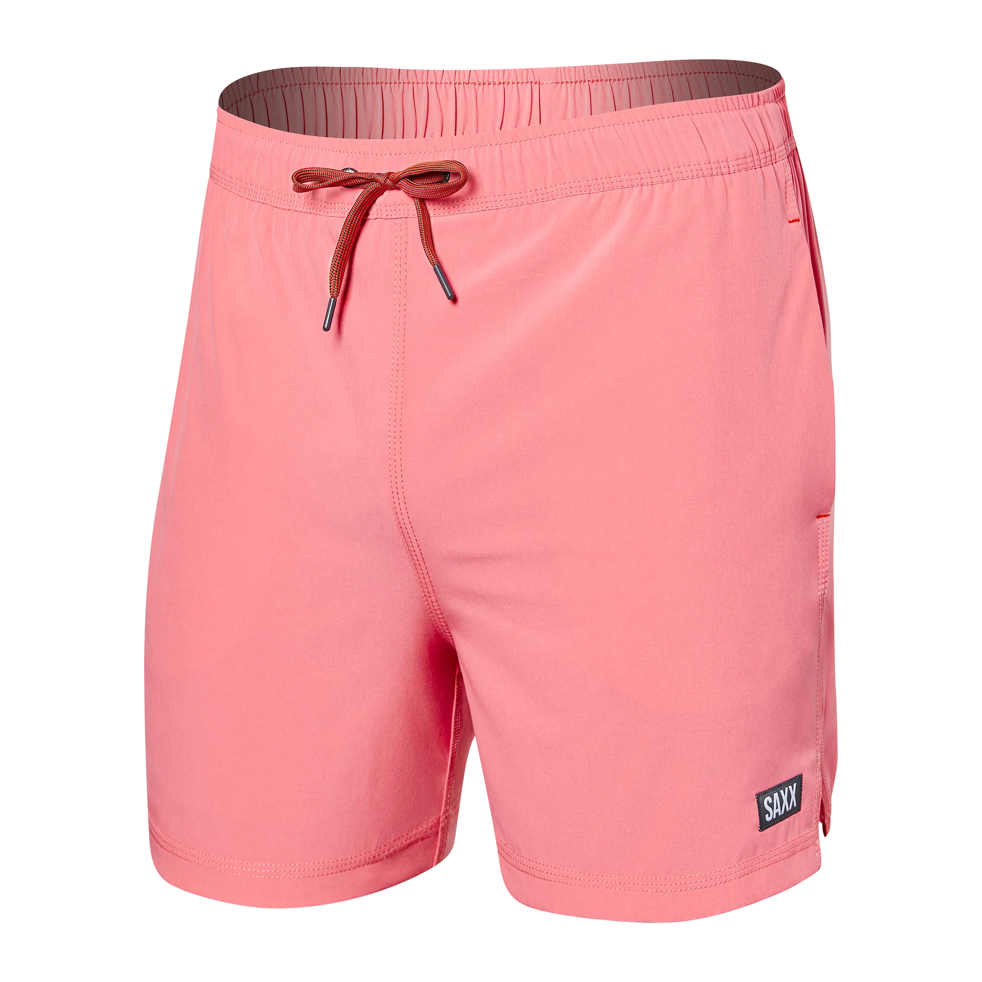 Front of Oh Buoy 2N1 Swim Volley Short 5" in Flamingo