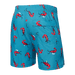 Back of Oh Buoy 2N1 Swim Trunk 5" in Shrimp Cocktail-Blue Moon