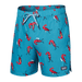 Front of Oh Buoy 2N1 Swim Trunk 5" in Shrimp Cocktail-Blue Moon