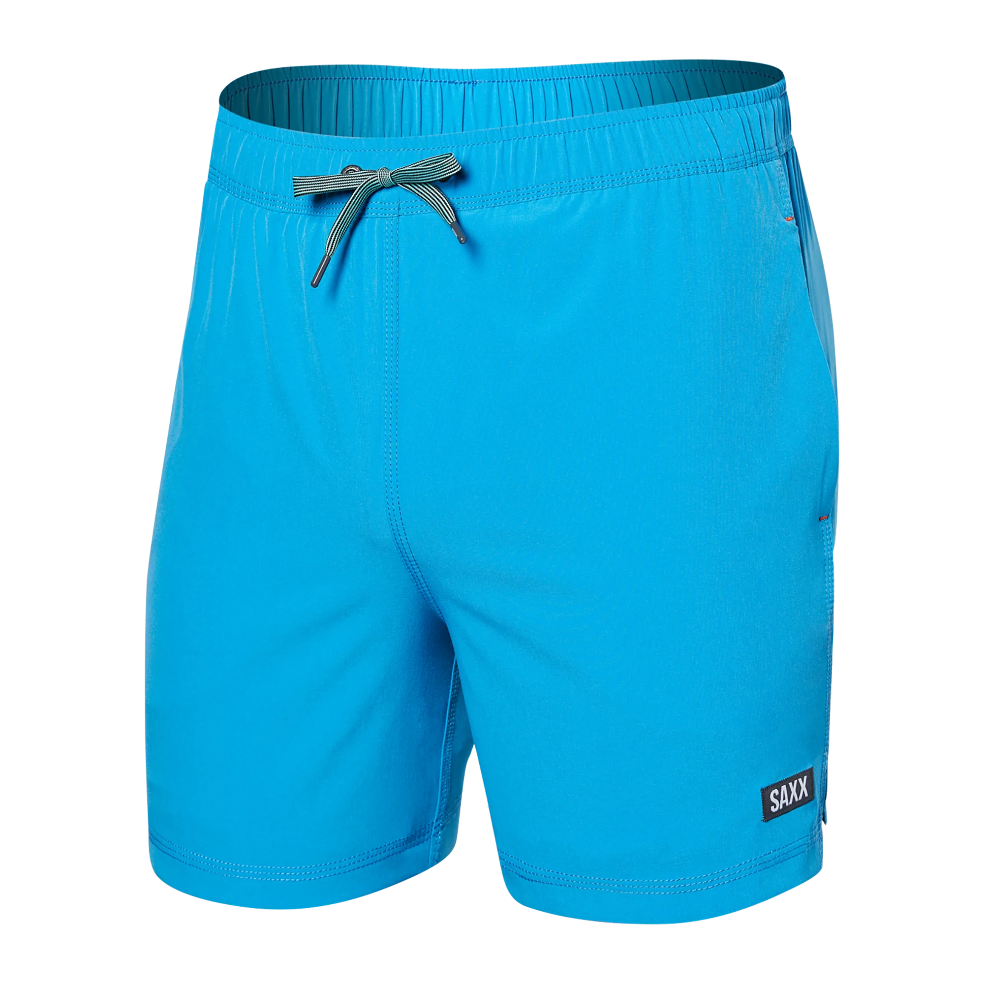 Front of Oh Buoy 2N1 Swim Volley Short 5" in Tropical Blue