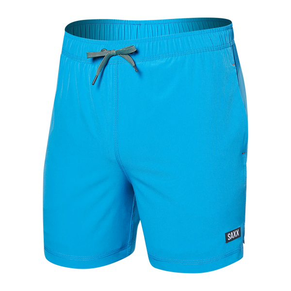 Front of Oh Buoy 2N1 Swim Volley Short 5" in Tropical Blue
