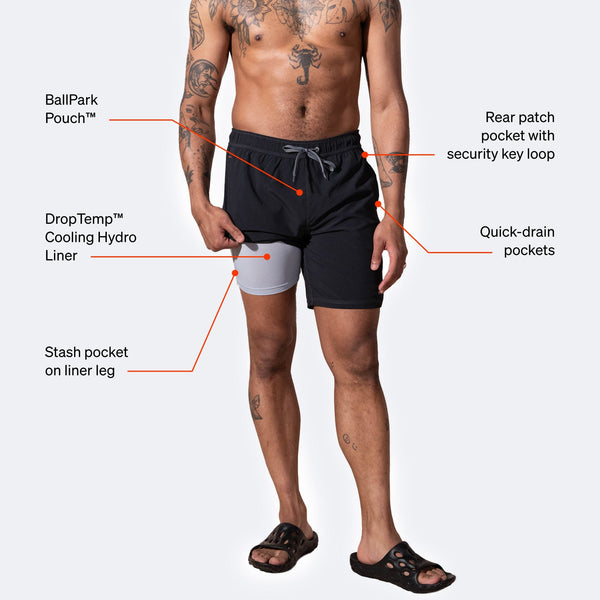 SAXX Underwear Oh Buoy 2N1 Swim Short with BallPark Pouch and DropTemp Cooling Hydro Liner technology
