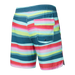 Back of Oh Buoy 2N1 Swim Volley Short 7" in Cutback Stripe- Brt Multi