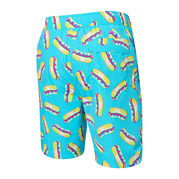 Go Coastal 2N1 Long Volley Short - Pop Dogs- Hyper Blue | – SAXX Underwear