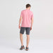 Back - Model wearing DropTemp All Day Cooling Short Sleeve Tee in Gumball Heather