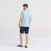 Back - Model wearing DropTemp All Day Cooling Short Sleeve Tee in Light Aqua Heather