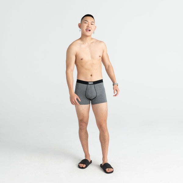Front - Model wearing Vibe Trunk 2 Pack in Black/Grey