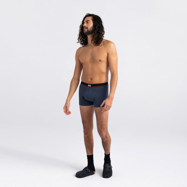 Front - Model wearing  Non-Stop Stretch Cotton 2-Pack Trunk in Deep Navy/Black